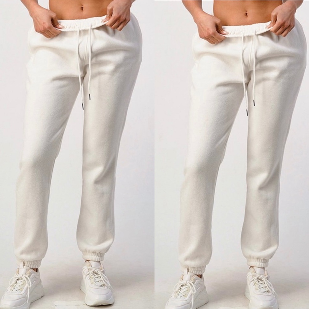 NWT Fashion Fleece jogger Sweatpants OFF WHITE - XS M L XL - Picture 1 of 4